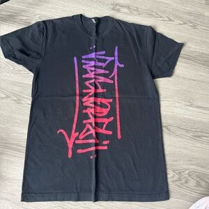 Flag Nor Fail Black Tee with Red and Purple Design